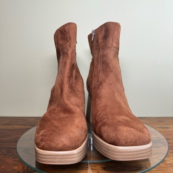 BP Keyla Platform Bootie in Tan Chestnut - Picture 6 of 16